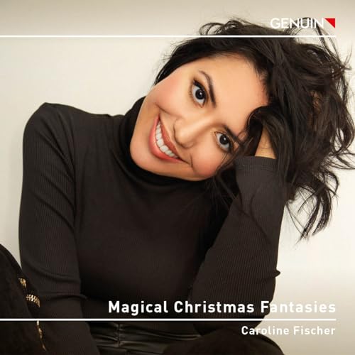 Caroline Fischer smiling, album cover for "Magical Christmas Fantasies" CD.