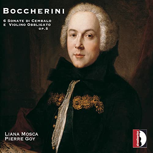 CD cover featuring a portrait of composer Luigi Boccherini in historical attire.