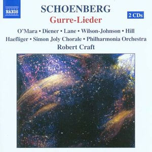 CD cover for Schoenberg’s “Gurre-Lieder” featuring a colorful, abstract landscape.