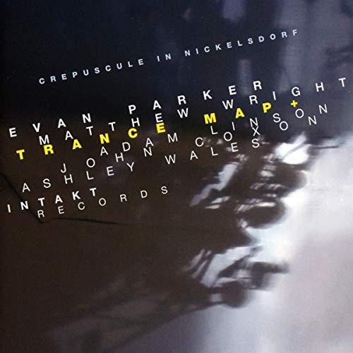 "CD cover with typographic artwork and abstract, dark background image."