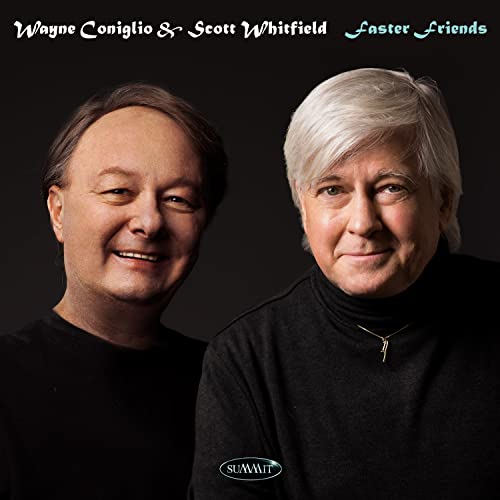 CD cover featuring portraits of two smiling older men, Wayne Coniglio & Scott Whitfield.