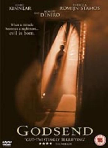 DVD cover for "Godsend" featuring a shadowy figure in a doorway.
