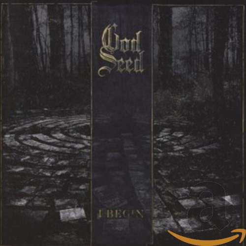 CD cover for “God Seed - I Begin” with a forest labyrinth image.