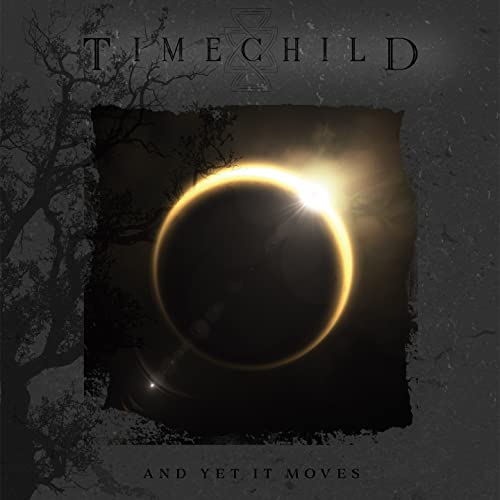 CD cover: dark landscape with a bright solar eclipse and text.