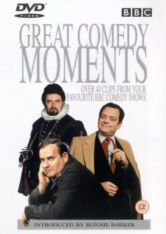 DVD cover featuring three men in comedic attire, labeled “Great Comedy Moments.”