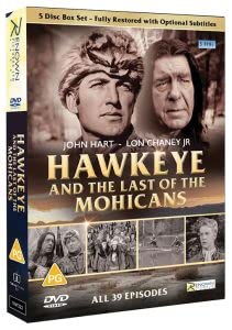 DVD cover for "Hawkeye And The Last Of The Mohicans" featuring two men.