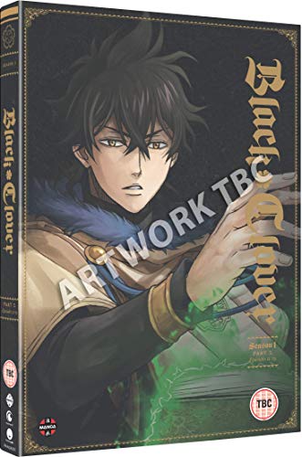 "Black Clover Season One Part Two DVD case featuring anime character with green magic."