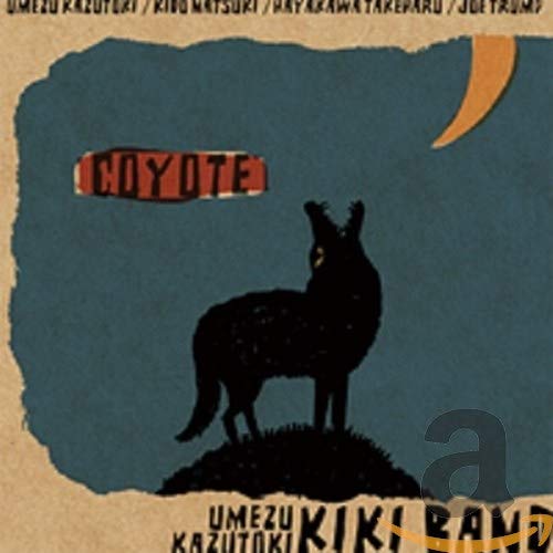 CD cover: Silhouette of a coyote howling at a crescent moon.