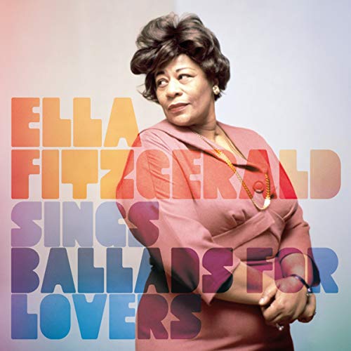 Ella Fitzgerald album cover, "Sings Ballads For Lovers", colorful text.