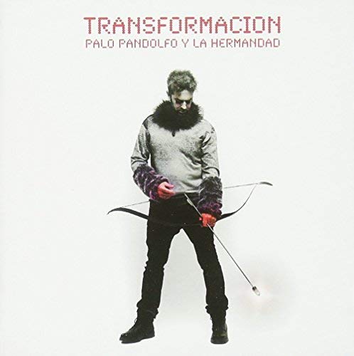 CD cover: man with bow, red accents, and pixelated title text.