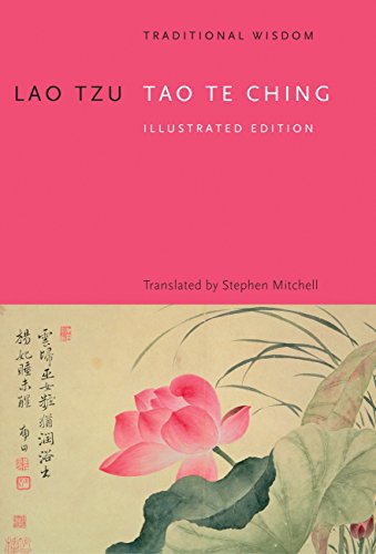 "Book cover with pink top, beige bottom, lotus flower, and Chinese characters."