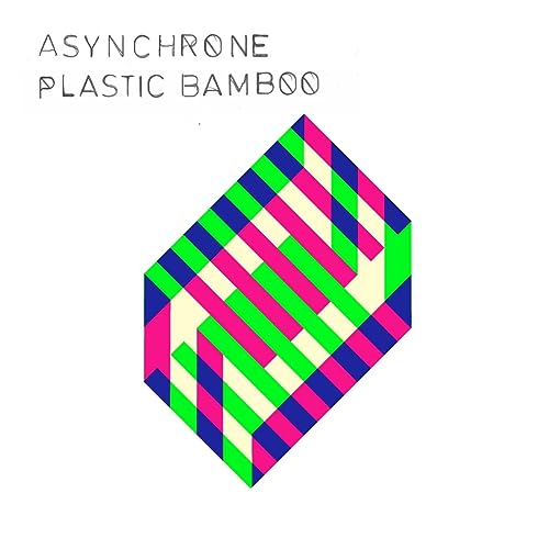 CD cover with geometric, colorful, striped diamond design.