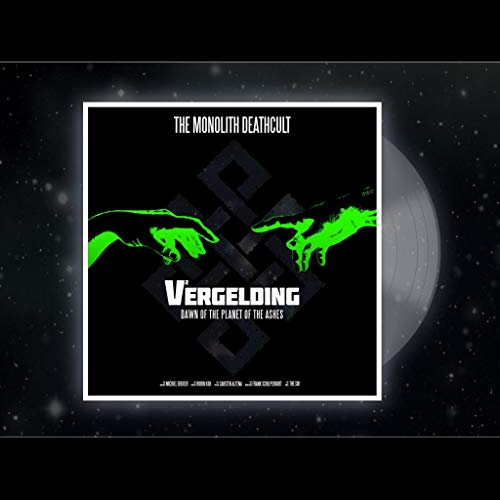 Album cover for "Vergelding" by The Monolith Deathcult, featuring green hands.