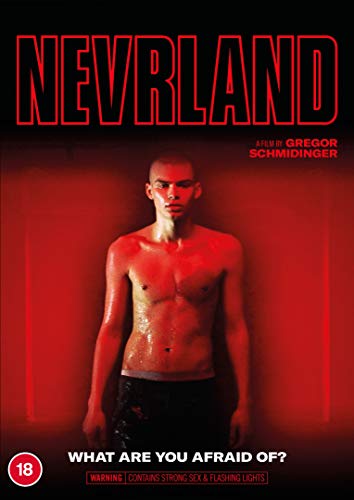 DVD cover for "Nevrland" featuring a shirtless man in red-lit surroundings.