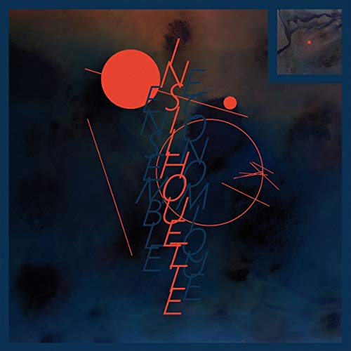 CD cover with abstract red lines and circles on a dark blue background.