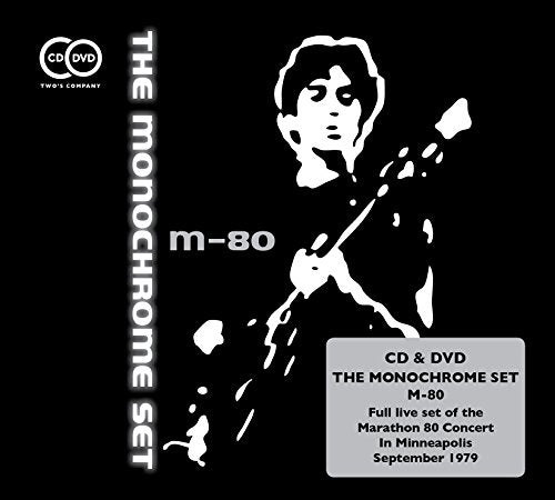 Black album cover with white illustration of a man playing guitar.