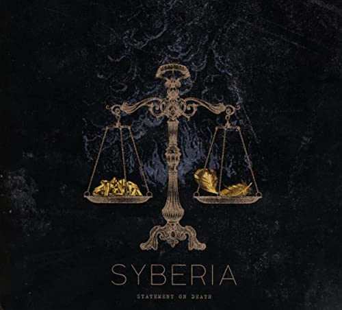 CD cover: ornate scales balancing gold and decaying leaves, dark background.