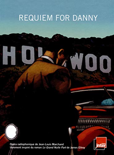 "CD cover art: man in brown coat beside red car, Hollywood sign in background."