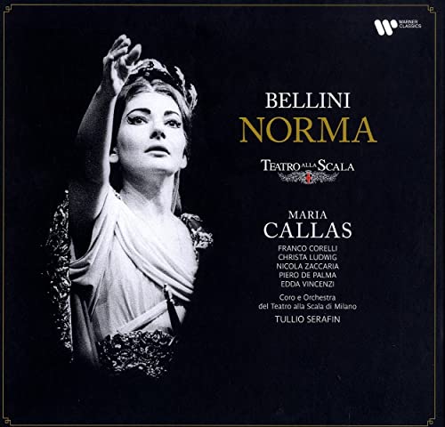 Maria Callas portrait on album cover for Bellini’s opera Norma.