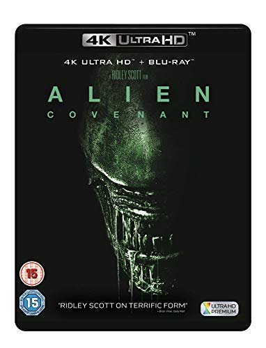 Alien: Covenant Blu-ray case featuring a green Xenomorph head design.