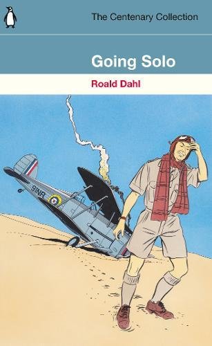 "Book cover featuring a cartoon pilot standing beside a crashed airplane on sandy terrain."