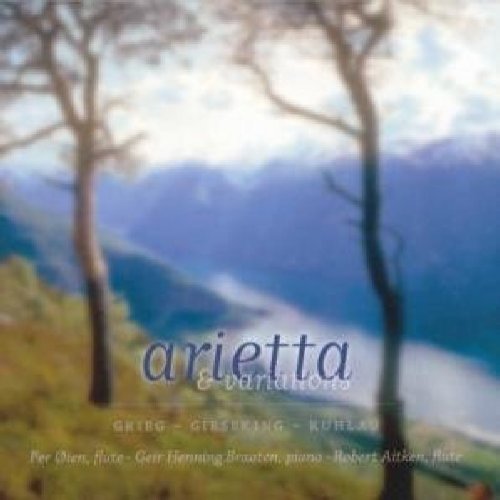 "A CD cover featuring a serene, blurred landscape with blue and green hues."