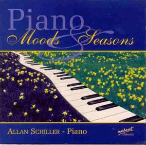 "Piano Moods and Seasons" CD cover featuring a piano keyboard in a field.