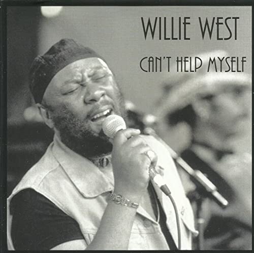 Black and white album cover featuring Willie West singing into a microphone.