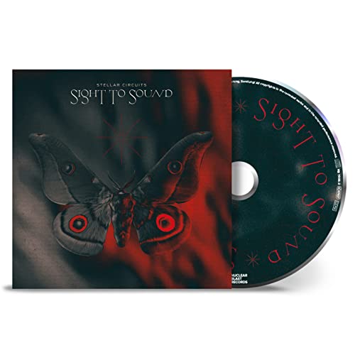 CD case and disc for "Stellar Circuits - Sight To Sound" featuring a moth.