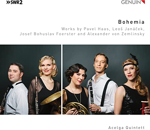 CD cover for Acelga Quintett’s “Bohemia” featuring five musicians.