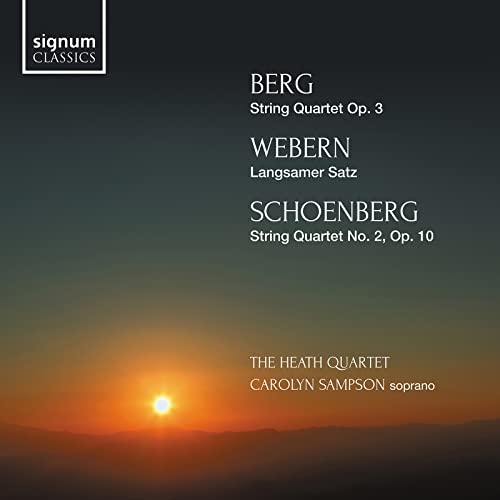 CD cover with composers’ names and a sunset landscape.