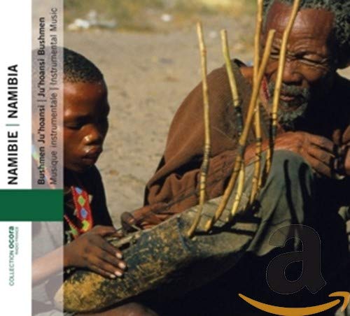 CD cover featuring two Bushmen playing traditional musical instruments.