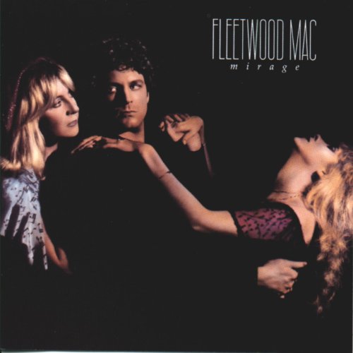 Fleetwood Mac’s “Mirage” album cover featuring three band members in portrait.