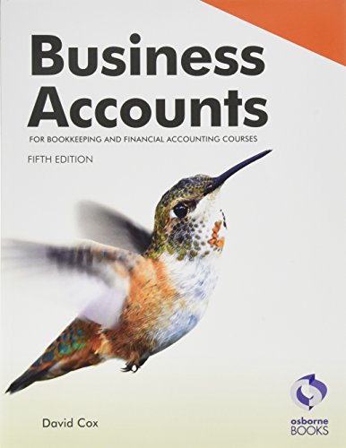"Book cover with a hummingbird in flight, titled 'Business Accounts' with Osbourne Books logo."