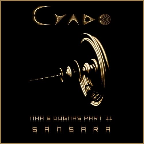 CD cover: gold abstract design on black, text reads "Samsara".