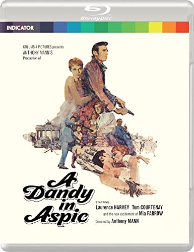 Blu-ray cover for "A Dandy In Aspic" featuring a film still and collage.