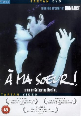 DVD cover for “A Ma Soeur!” featuring a couple embracing, dark background.