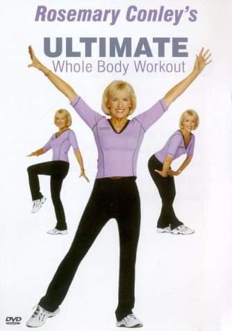 "Rosemary Conley's DVD cover featuring a blonde woman in three exercise poses."