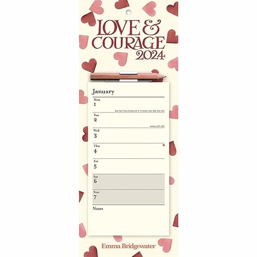 CAROUSEL CALENDARS Emma Bridgewater Pink Hearts Magnetic Memo Pad 2024