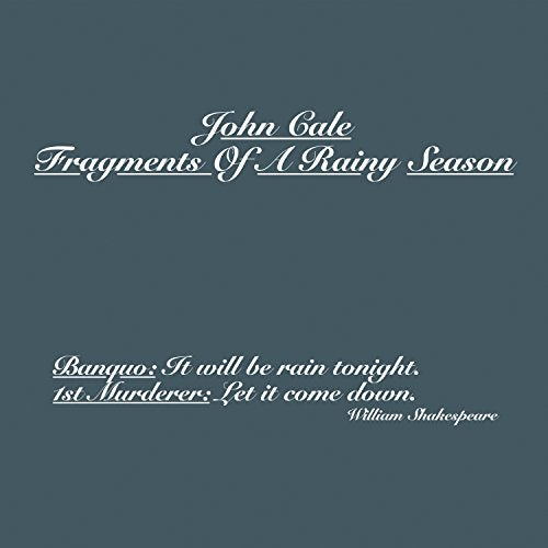 John Cale album cover, dark teal background, with white text and Shakespeare quote.