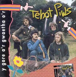 CD cover featuring four men and a pointing hand illustration.