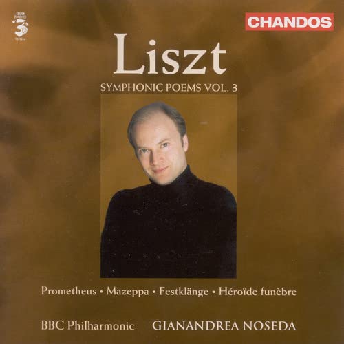 CD cover featuring composer Franz Liszt and conductor Gianandrea Noseda.