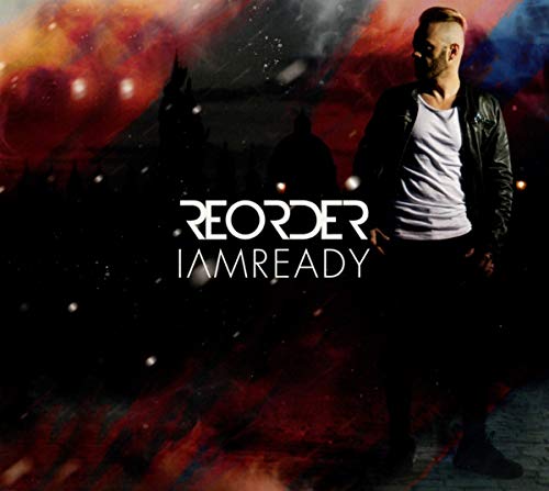 Man in leather jacket stands against a vibrant, abstract, cosmic background with text overlay.