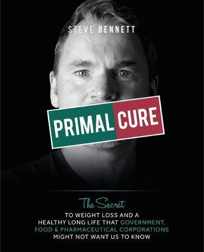 Book cover with a man's face and "PRIMAL CURE" label across his mouth.
