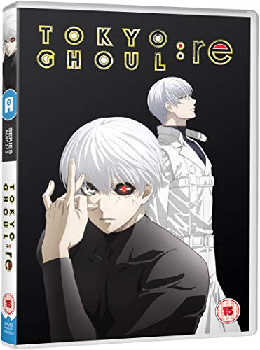 DVD cover for “Tokyo Ghoul:re Part 2” featuring two anime characters.