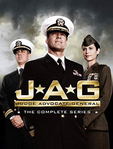 DVD cover for "JAG" featuring three uniformed military officers.