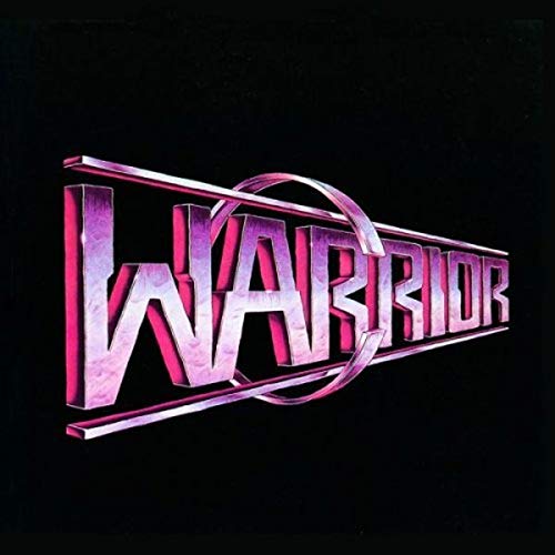 Warrior" album cover with bold, pink and silver 3D lettering on black.
