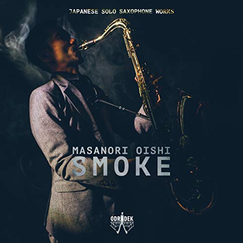 Man playing saxophone surrounded by smoke, with "Smoke" text overlay on a dark background.