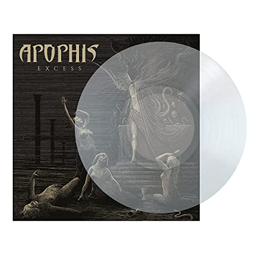 Apophis “Excess” clear vinyl record with dark, illustrated cover art.