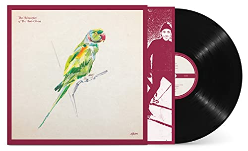 Painted portrait of a colorful parrot perched on a branch.